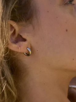 Edblad korvakorut, CHUNKY HOOPS S STEEL 14mm Hopeanharmaa