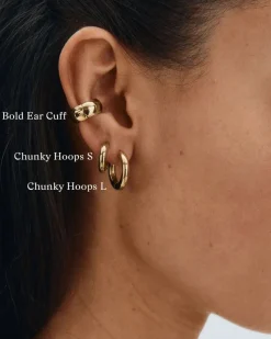 Edblad korvakorut, CHUNKY HOOPS S GOLD 14mm Kullankeltainen