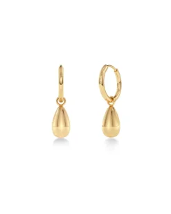 Edblad korvakorut Drop Mini Hoops, Gold pleated