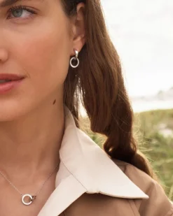 Edblad korvakorut, ETERNAL ORBIT EARRINGS STEEL Hopeanharmaa