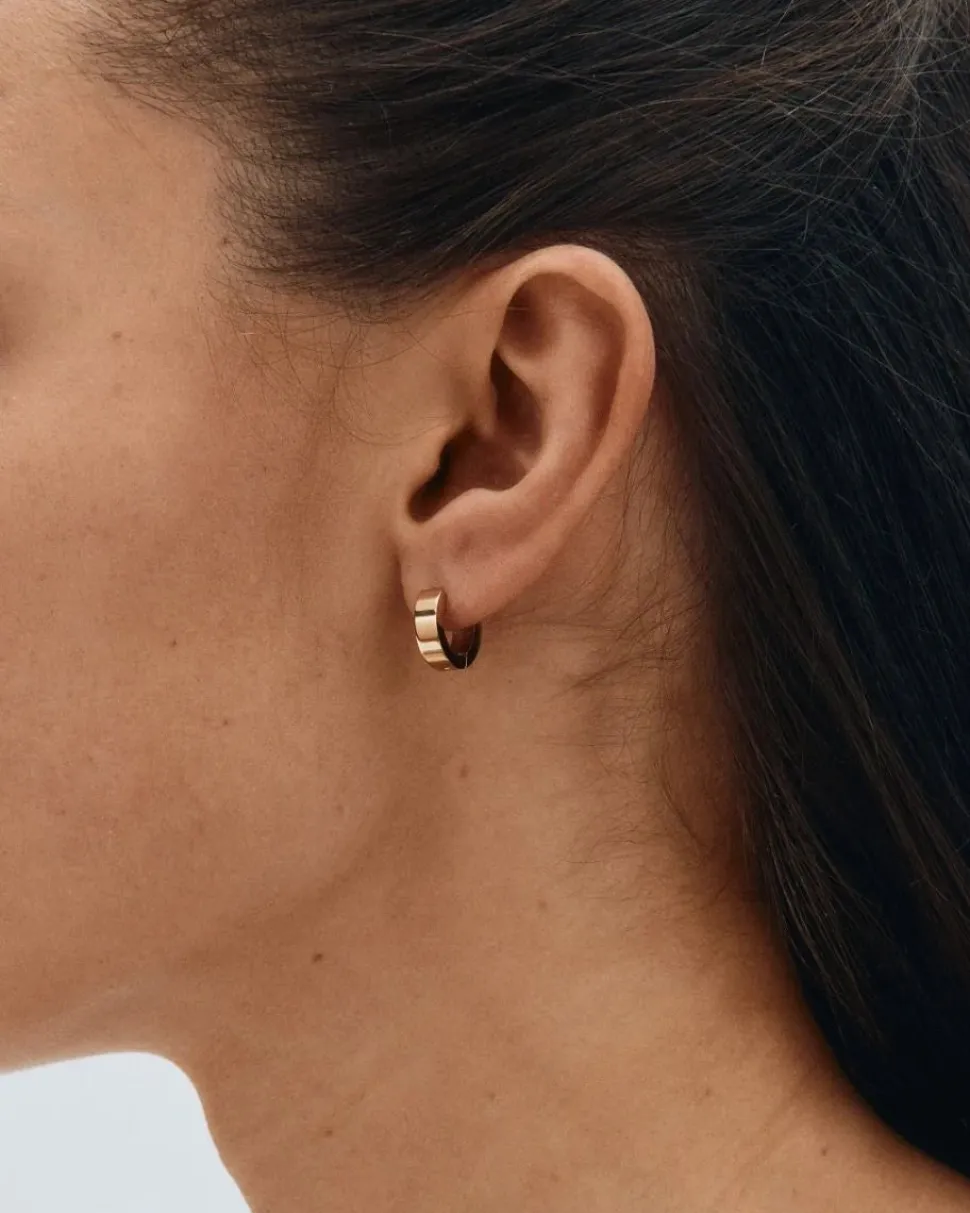 Edblad korvakorut Fave Hoops Gold, Gold pleated