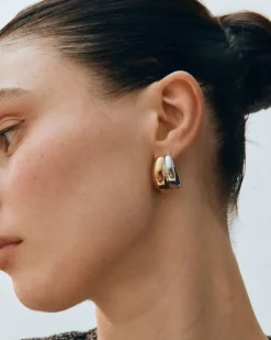 Edblad korvakorut, FURO DUO CREOLES MIXED Hopeanharmaa