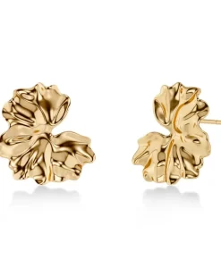 Edblad korvakorut Gerana Studs L, Gold pleated