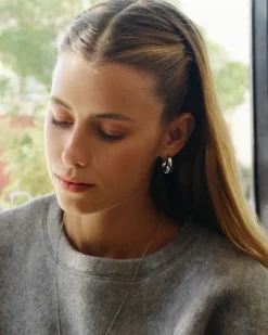 Edblad korvakorut, HELIX HOOPS L STEEL Hopeanharmaa