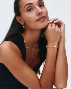 Edblad korvakorut, helmet, PERLA HOOPS GOLD Kullankeltainen