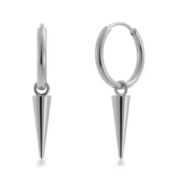 Edblad korvakorut, PEAK HOOPS STEEL Hopeanharmaa