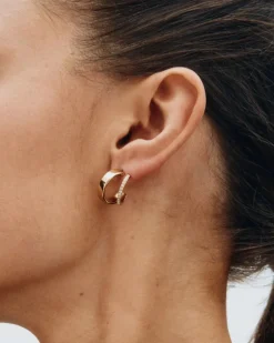 Edblad korvakorut, PLIÉ HOOPS DOUBLE GOLD Kullankeltainen