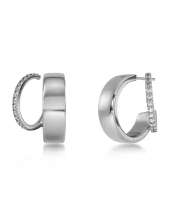 Edblad korvakorut, PLIÉ HOOPS DOUBLE STEEL Hopeanharmaa