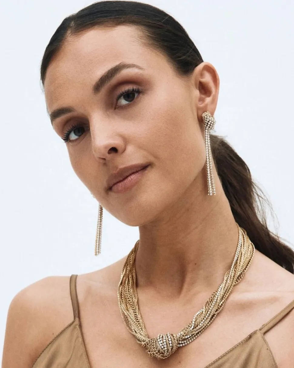 Edblad korvakorut Revel Knot Earrings Gold, Gold pleated