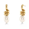 Edblad korvakorut Swivel Earrings Pearl L, Gold pleated