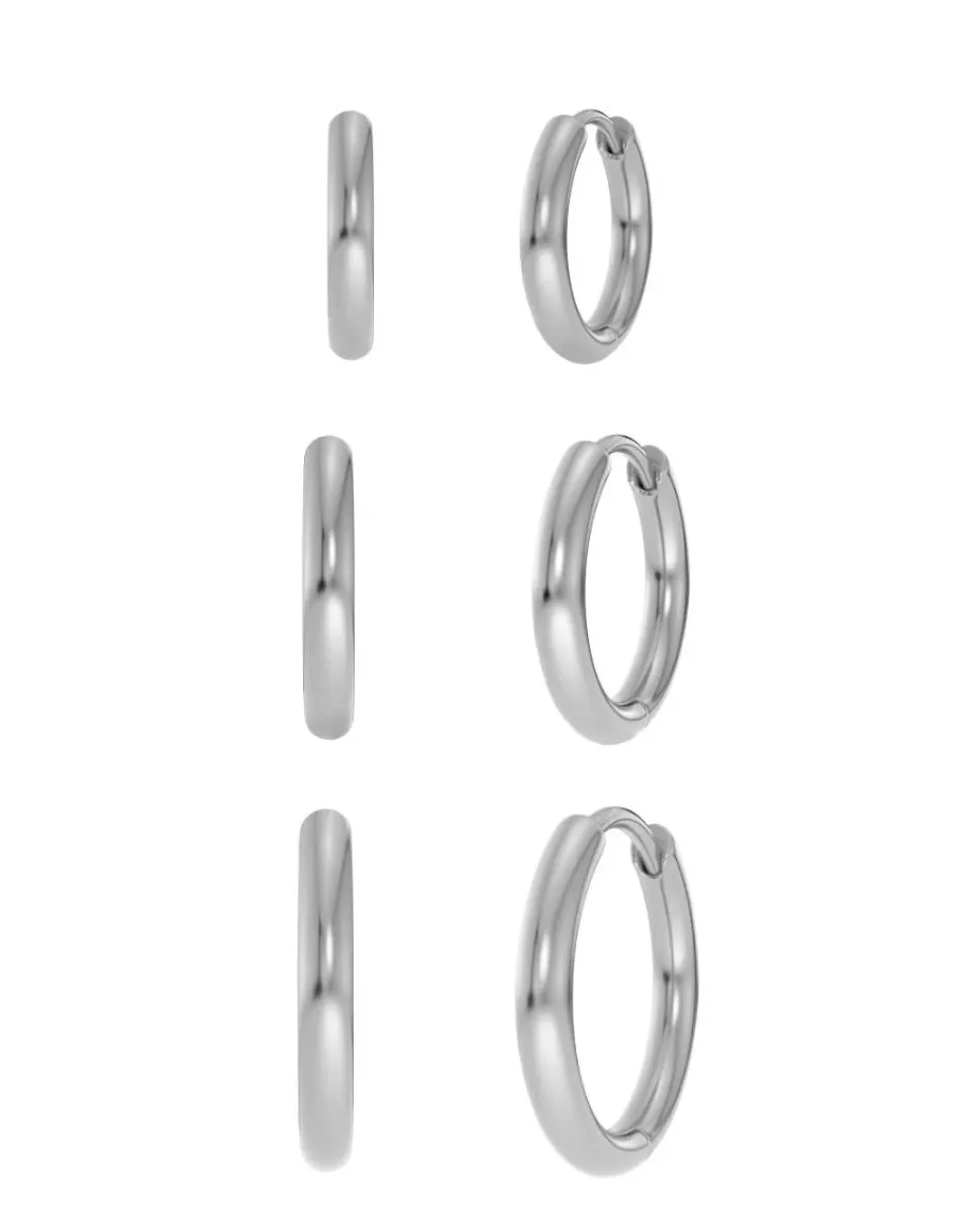 Edblad korvakorut Triple Pair Hoops Steel, Stainless steel