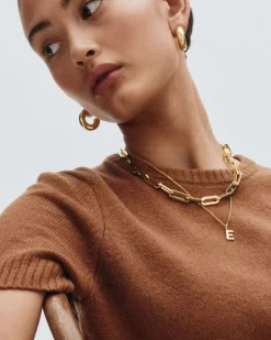 Edblad naisten kaulakoru Ivy Maxi Necklace Gold, Gold pleated