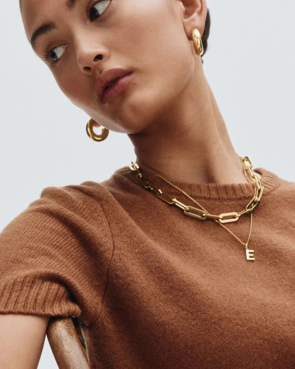 Edblad naisten kaulakoru Ivy Maxi Necklace Gold, Gold pleated