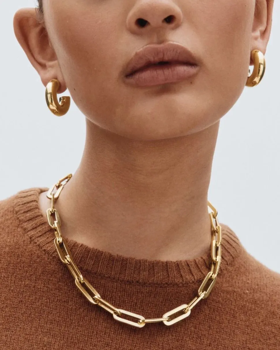 Edblad naisten kaulakoru Ivy Maxi Necklace Gold, Gold pleated