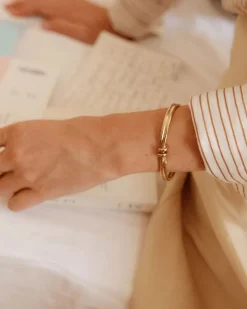 Edblad rannekoru Swivel Bangle, Gold pleated