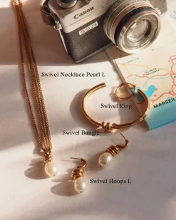 Edblad rannekoru Swivel Bangle, Gold pleated