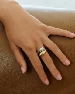 Edblad sormus, HARMONY RING MIXED Hopeanharmaa