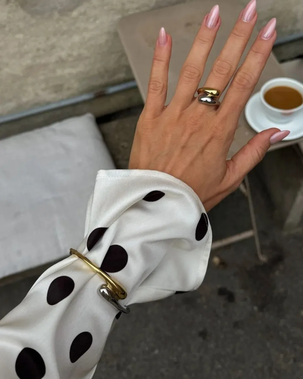 Edblad sormus, HARMONY RING MIXED Hopeanharmaa