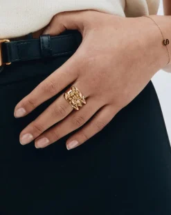 Edblad sormus Peak Ring Gold, Gold pleated