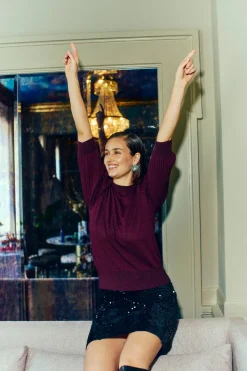 Freequent Glitta Pullover, Viininpunainen