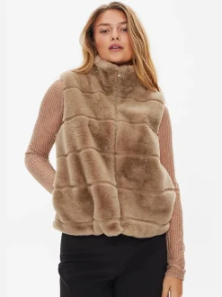 Freequent Naisten Liivi, FOXY VEST Ruskeanharmaa