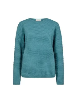 Freequent Naisten Neule DODO PU DOTTIE 100%CO Turkoosinsininen