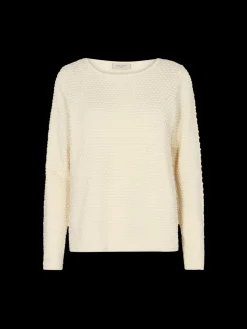 Freequent Naisten Neule DODO PU DOTTIE 100%CO Luonnonvalkoinen