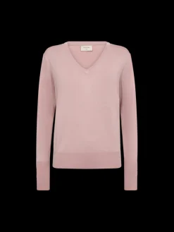 Freequent naisten neule, KATIE PULLOVER V-NECK Vaaleanpunainen
