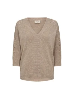 Freequent naisten neule, MUST PU Vaalea Beige