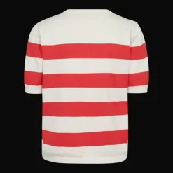 Freequent naisten neulepusero, PIXIE PU Raidallinen Punainen