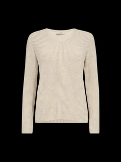 Freequent naisten neulepusero K-FQELLIS-V-PU, hiekka