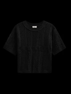 Freequent naisten neulepusero Arwen Pullover, musta