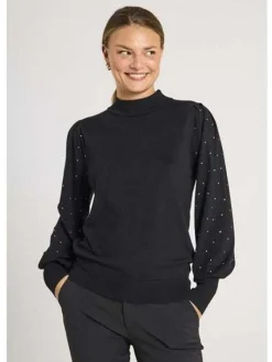 Freequent naisten neulepusero Dotka Pullover, musta