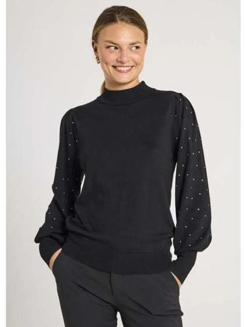 Freequent naisten neulepusero Dotka Pullover, musta