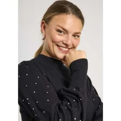 Freequent naisten neulepusero Dotka Pullover, musta