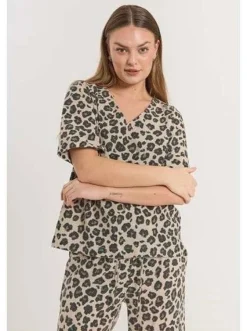 Freequent naisten paitapusero, FQLAVISCO-BLOUSE Ruskea Kuosillinen