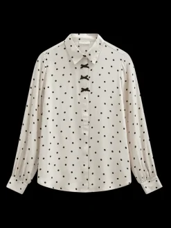 Freequent naisten paitapuserot Lovy Shirt, kuosillinen beige