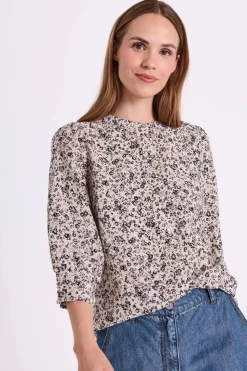 Freequent naisten pusero Molli Shirt, kuosillinen beige