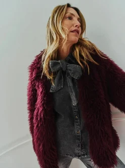 Freequent naisten takki FINE JACKET, viininpunainen