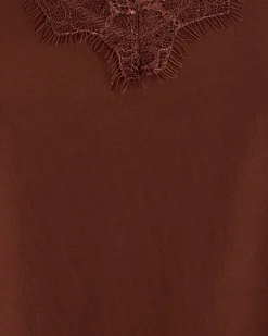 Freequent Naisten Toppi FQBICCO TOP NOOS Tummanruskea