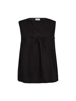 Freequent naisten toppi, LAVA TOP V-NECK Musta