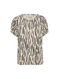 Freequent naisten t-paita, SELINE TEE Mustavalkoinen