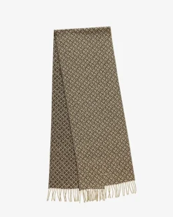 Gant huivi Pattern Woven Scarf, ruskea kuosillinen
