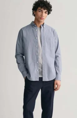 Gant kauluspaita, POPLIN MICRO MULTI CHECK Sininen Ruutu