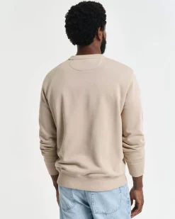 Gant Miesten Collagepaita, REG SHIELD C-NECK Beige