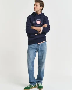 Gant miesten collegepusero, REG ARCHIVE SHIELD HOODIE TUMMANSININEN