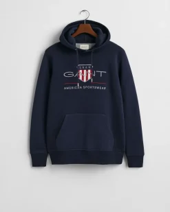Gant miesten collegepusero, REG ARCHIVE SHIELD HOODIE TUMMANSININEN
