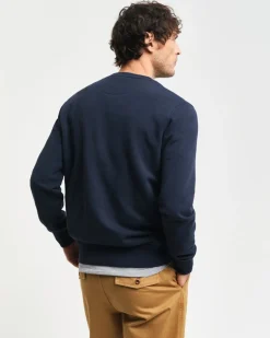 Gant miesten collegepusero, K EMBOSSED C-NECK SWEAT TUMMANSININEN