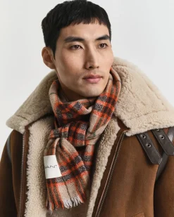 Gant miesten huivi, WOOL HERRINGBONE CHECKED SCARF Keltainen Ruutu