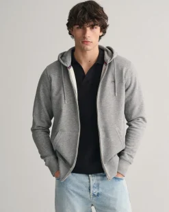Gant miesten huppari K SHIELD FULL ZIP HOODIE, keskiharmaa